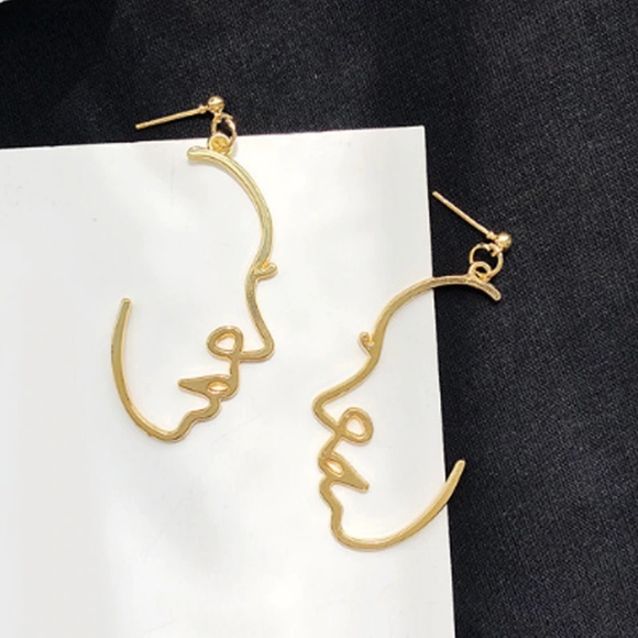 4 for $20 Chic Abstract Face Earrings (Gold) - Picture 2 of 4